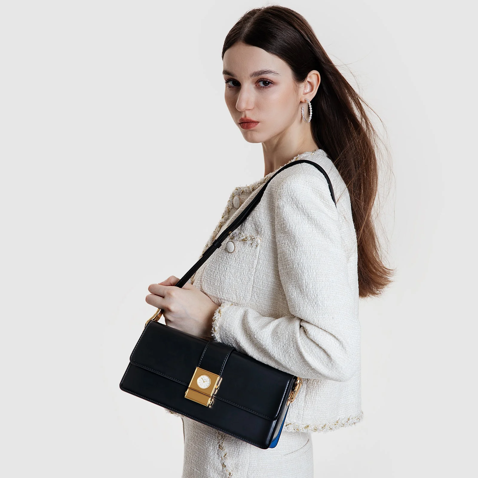 High-end women's leather travel crossbody bag