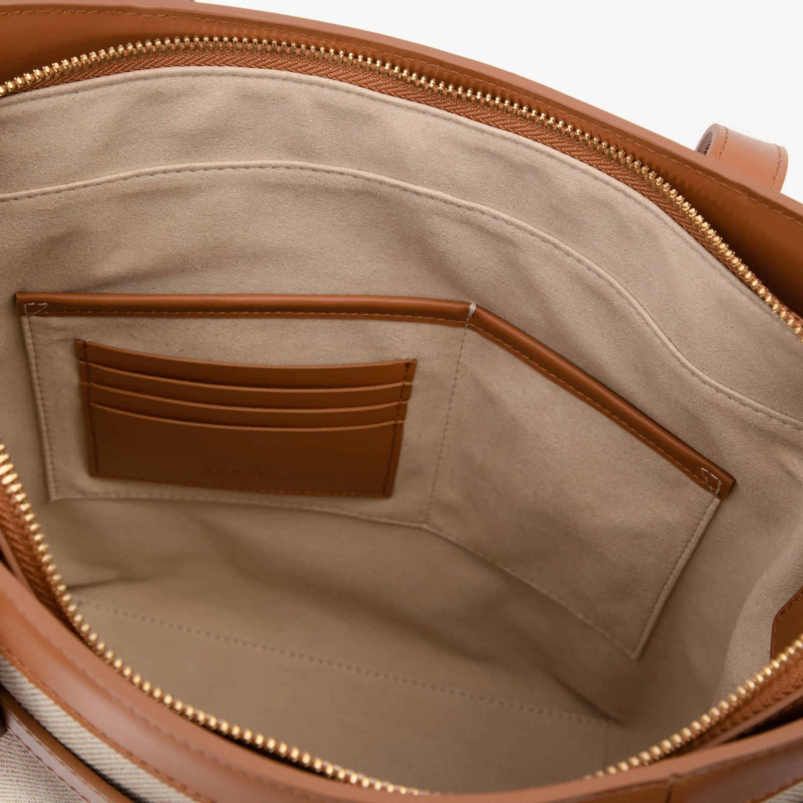 Canvas and leather tote bag