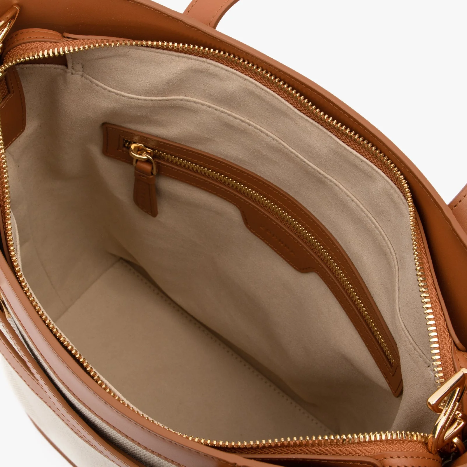 Canvas and leather tote bag