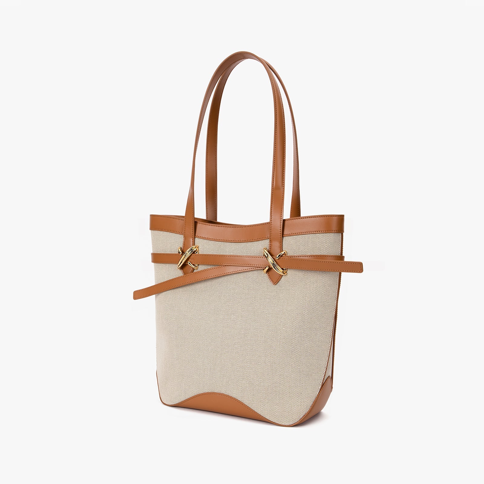 Canvas and leather tote bag
