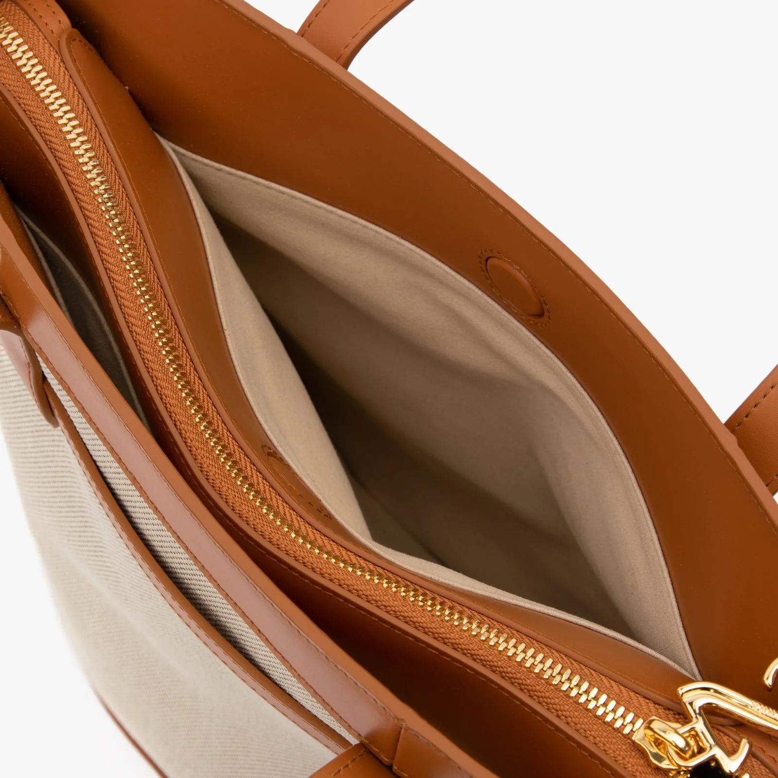 Canvas and leather tote bag