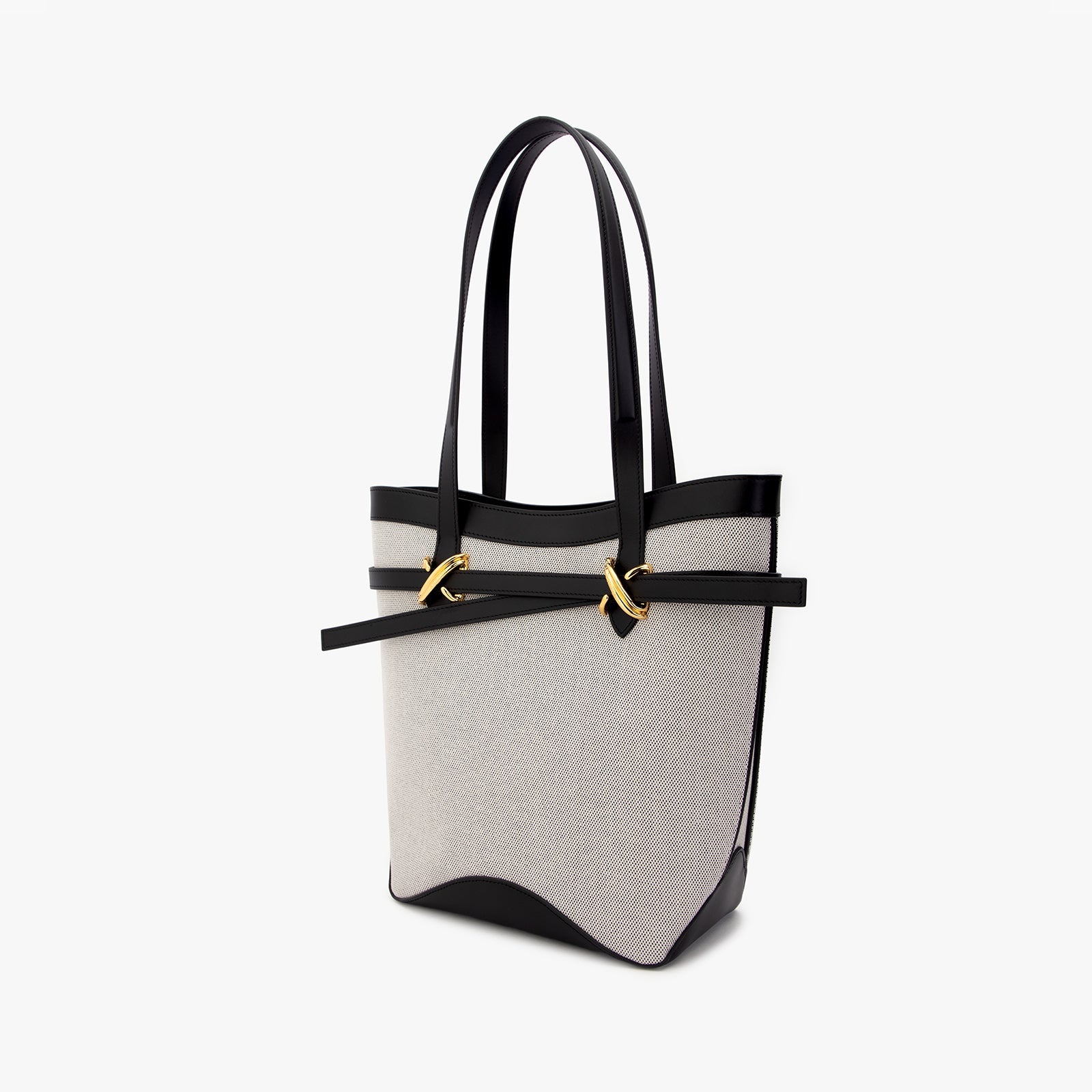 Canvas and leather tote bag