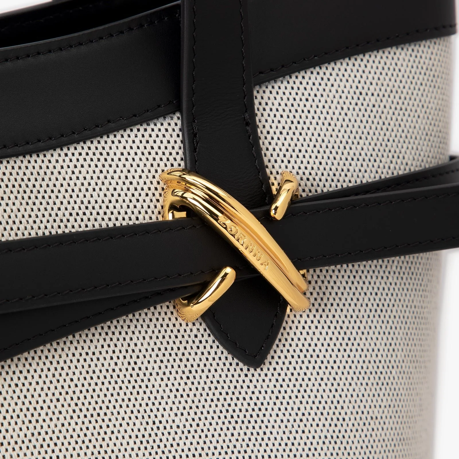 Canvas and leather tote bag