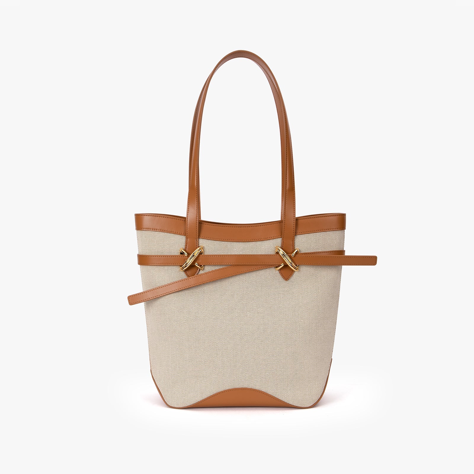 Canvas and leather tote bag