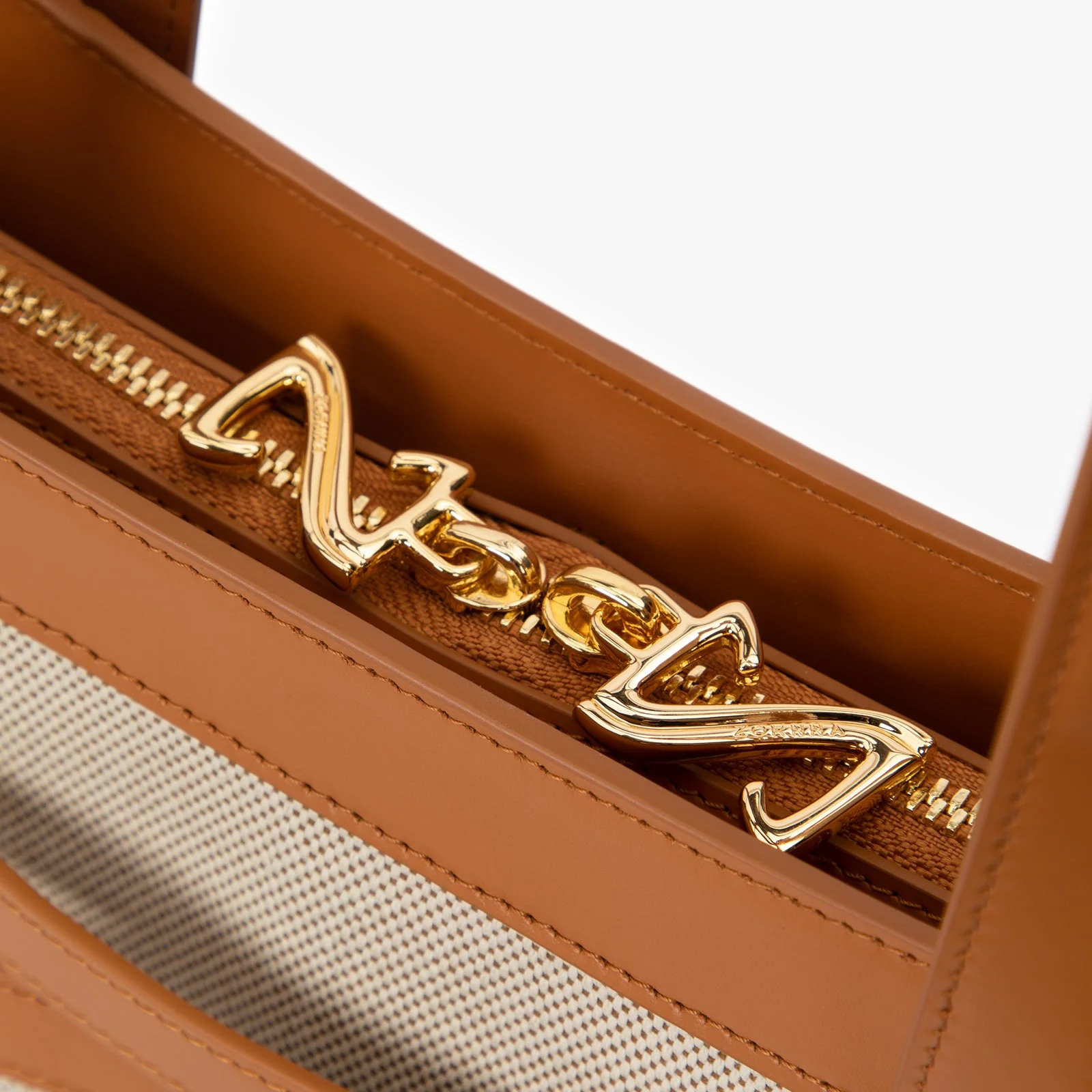 Canvas and leather tote bag