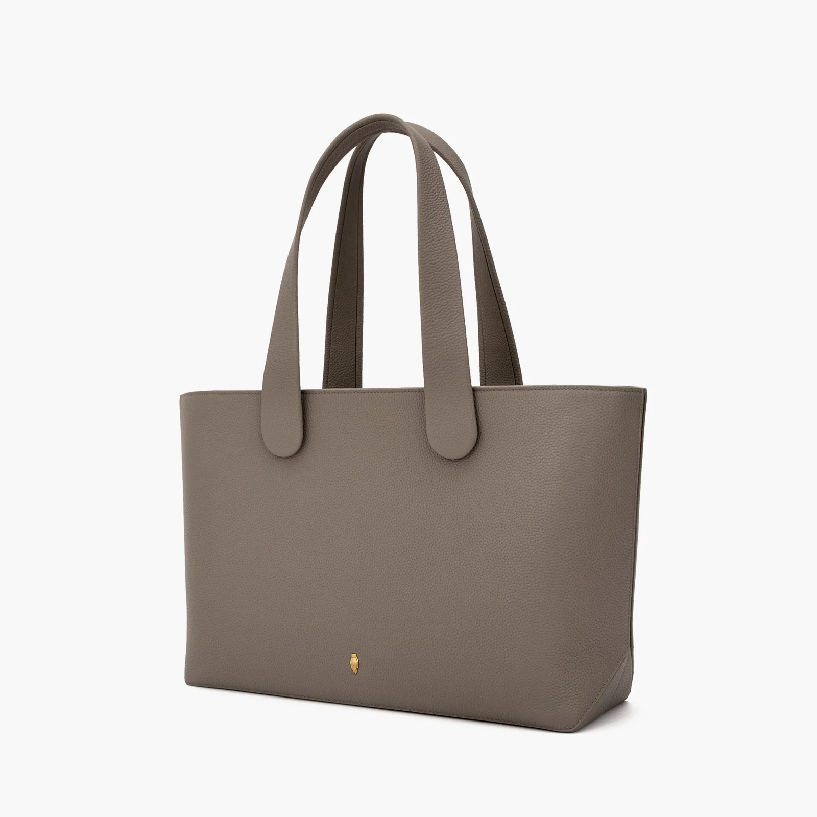 Pebbled leather work tote bag