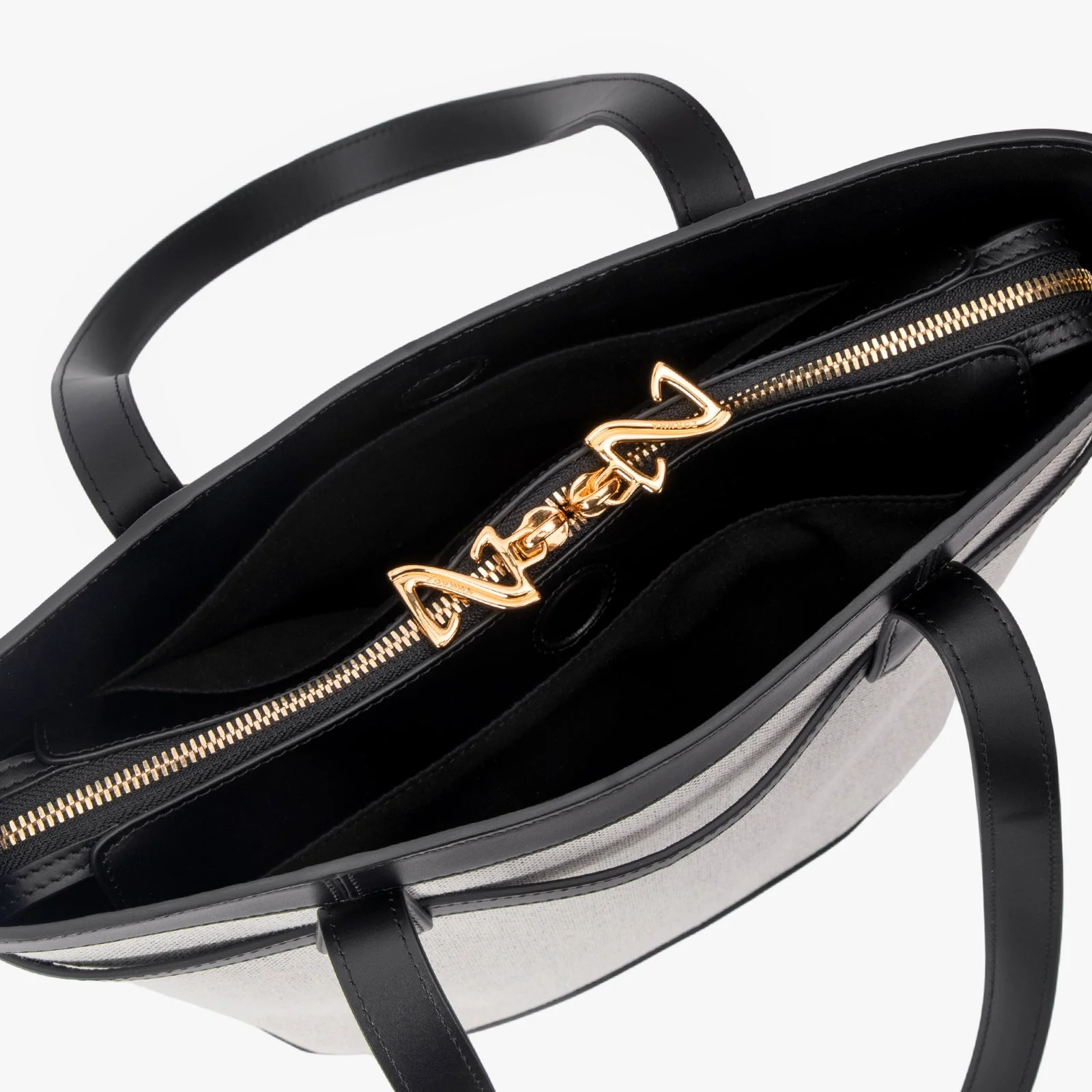 Canvas and leather tote bag